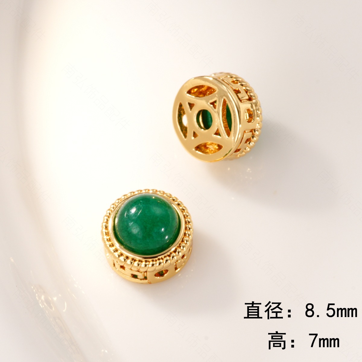 DIY jewelry and necklace clasp with zirconium natural stone aquamarine beads, copper plated with real gold for color retention and high-end feel pic 8