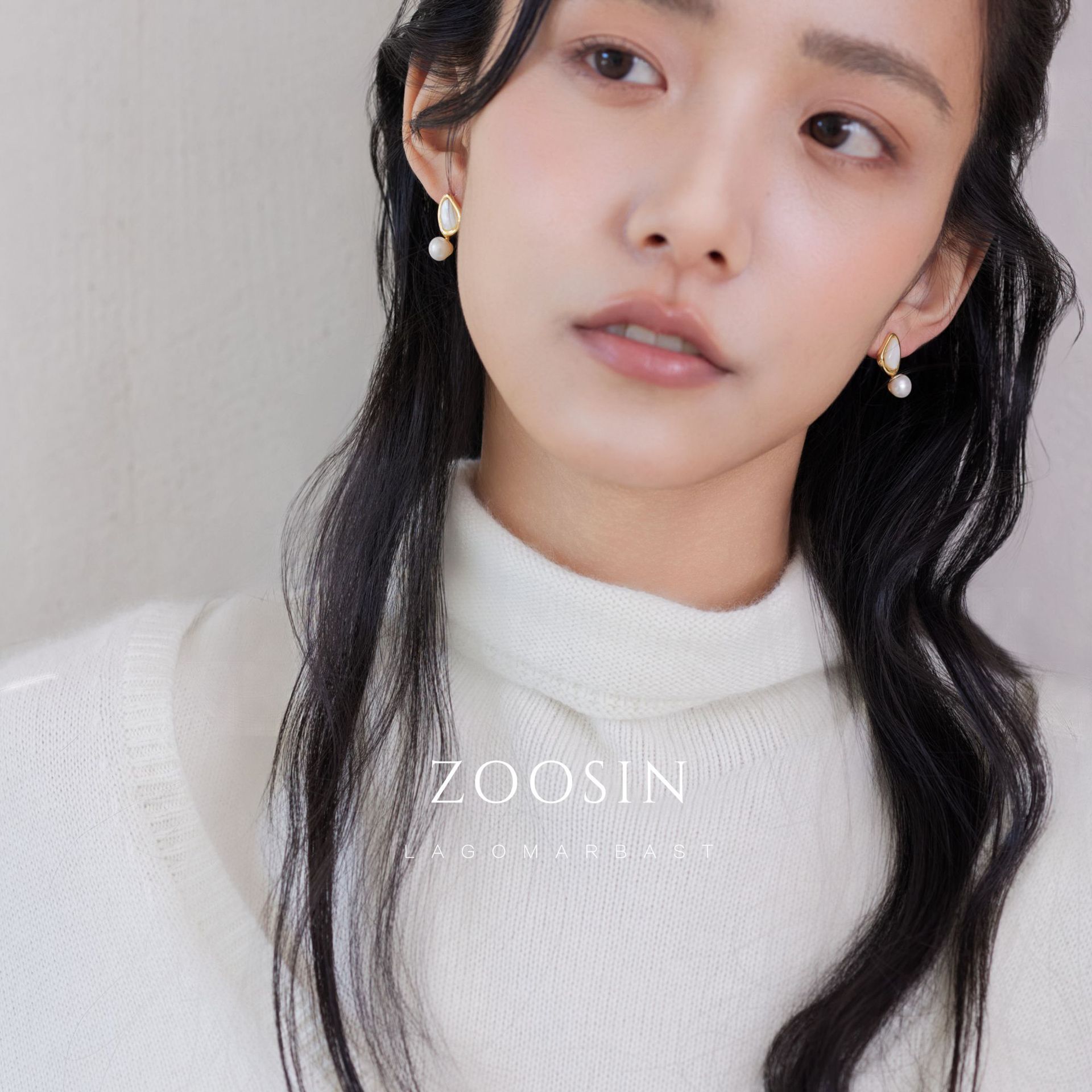 Zhuji retro stud earrings, freshwater mother-of-pearl butterfly earrings, a mid-style, light luxury and high-end look, versatile earrings for women pic 6