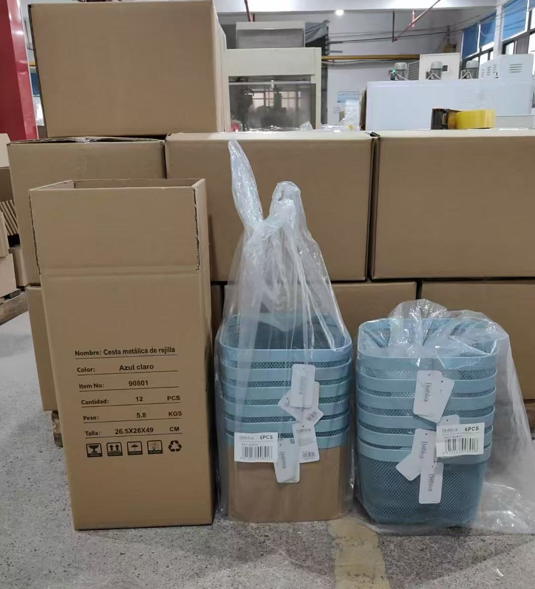 现货厂家外贸出口金属铁艺收纳篮置物篮多功能零食水果篮子杂物筐详情7