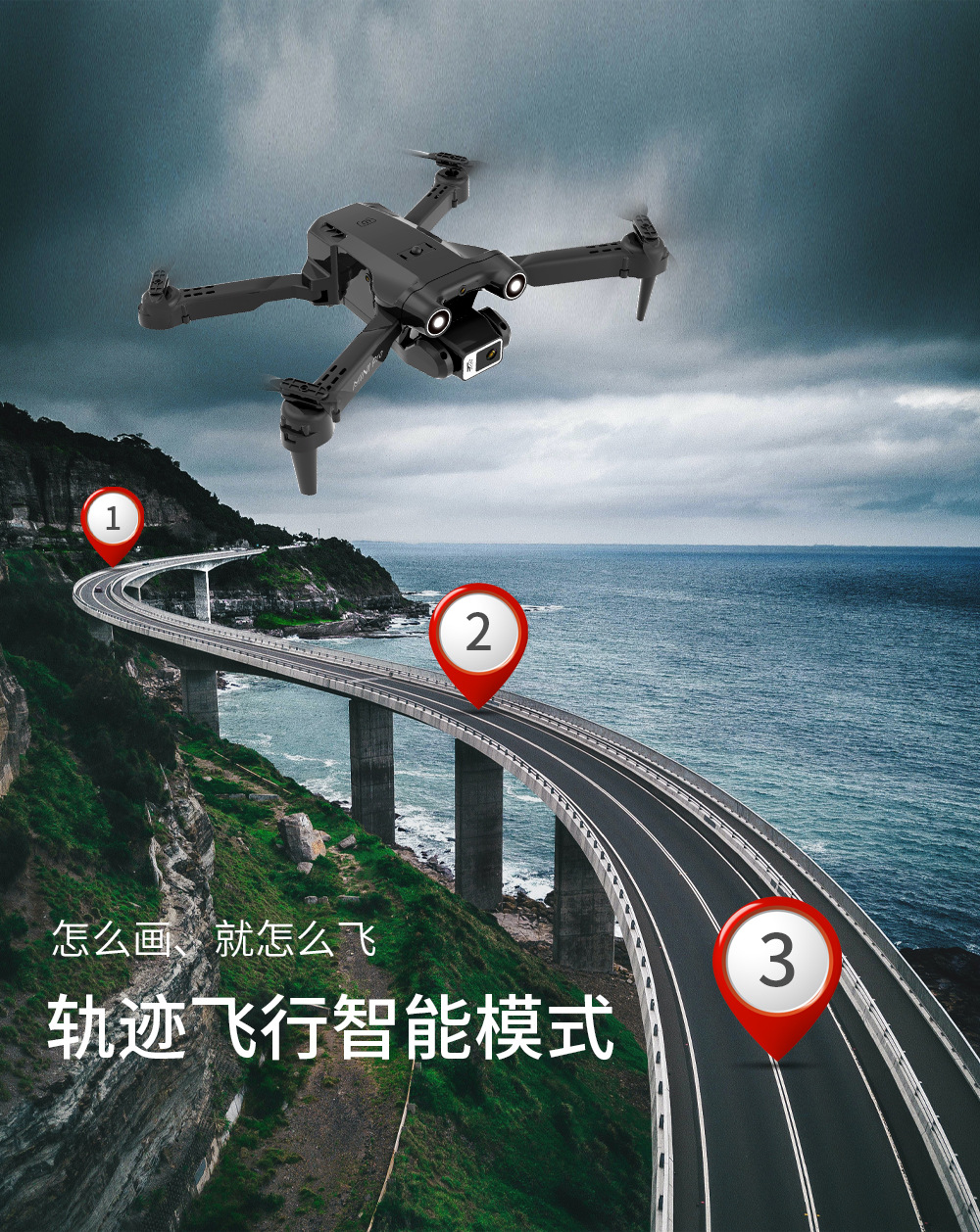 H63四面避障电调高清摄像遥控飞机光流定点悬停飞行器drone，无人机详情13