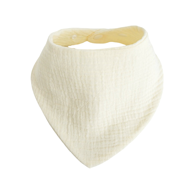 跨境亚马逊婴儿素色三角巾纯棉吸水新生儿口水巾绉布防脏透气围嘴详情18