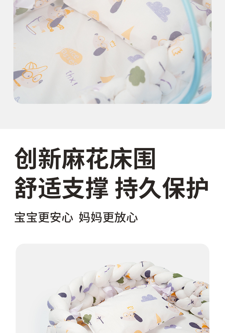 亚马逊便携式新生儿仿生睡垫床垫床中床婴儿宝宝床婴儿防蚊蚊帐详情6