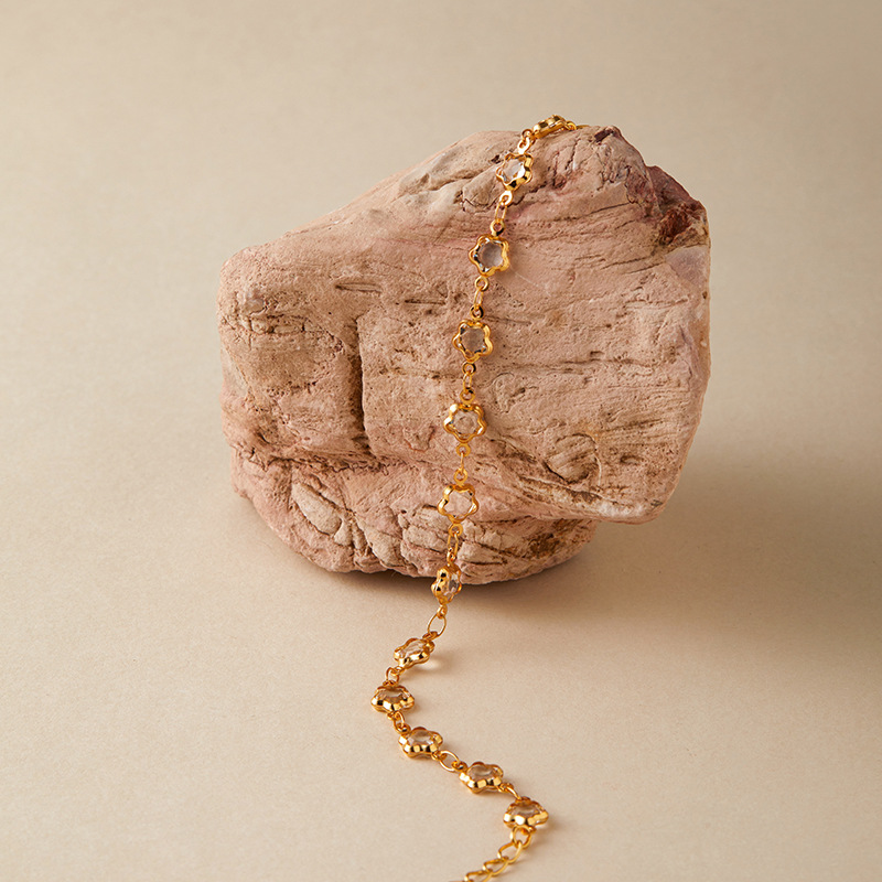 多巴胺手链跨境爱心设计小众几何水滴方形玻璃钻度假风小清新手饰详情27