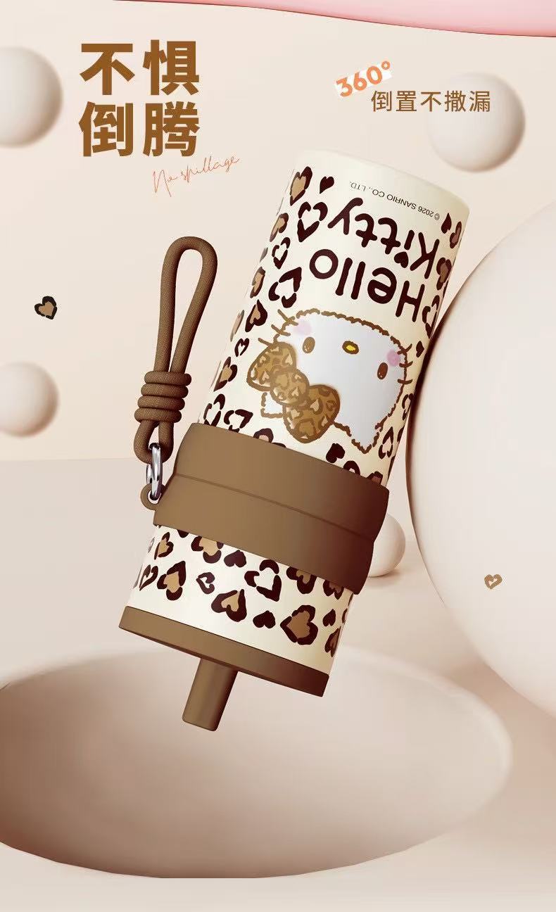 Китти термос hellokitty, девушка с высоким уровнем внешности, милая трубочка, портативная портативная ледяная жидкость pic 9
