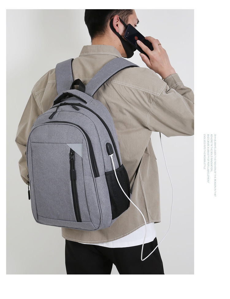 Wholesale 2023 New business double backpack, wear-resistant, water-repellent, large-capacity travel computer bag, casual, fashionable and simple pic 25