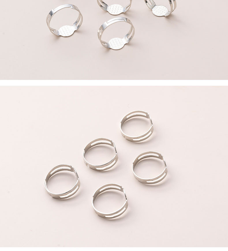 diy jewelry accessories, ring holder wholesale, adult ring holder, flat holder, adjustable opening, with holder, metal ring ring pic 6