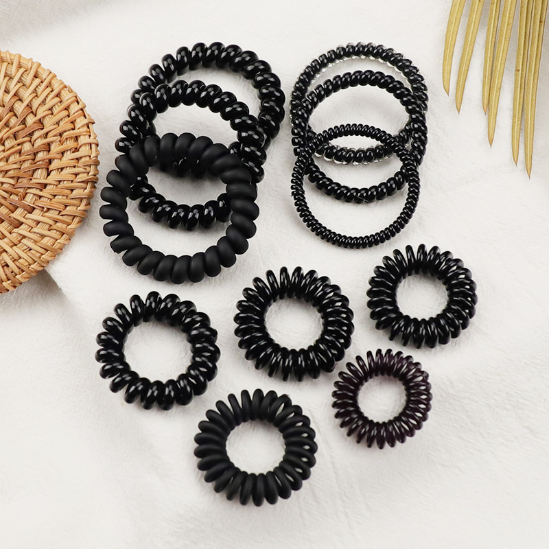 Japanese and Korean telephone line hair ties, seamless black, large and small phone lines, hair ties, rubber bands, hair ties, thin styles pic 7