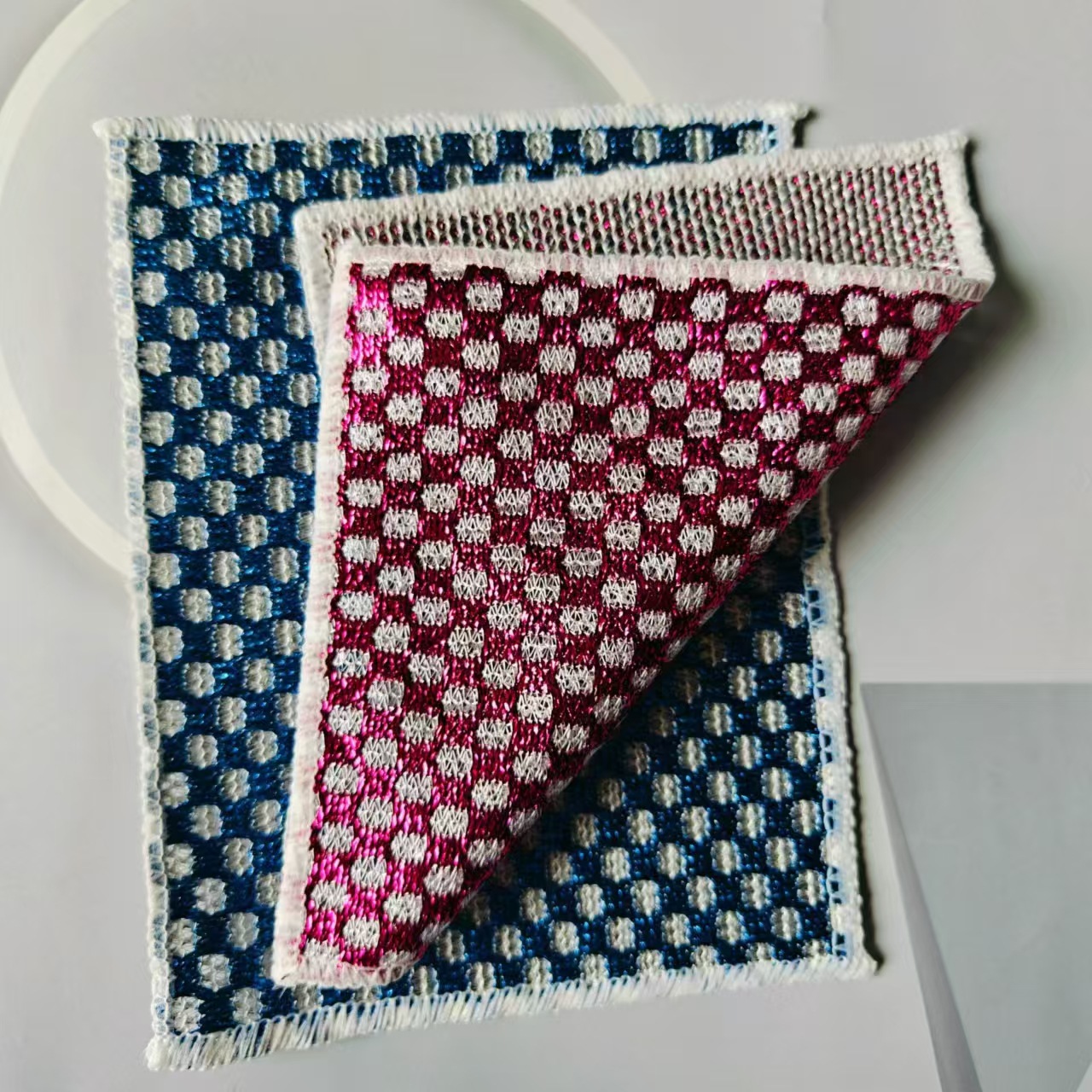 【 Zone 2-12 】 Colored checkered silver rags 50 yuan per bundle 5000 yuan per piece. Colored checkered silver rags for household use, double-sided rags for kitchen, colored rags for washing dishes and POTS, 1 yuan wholesale pic 5