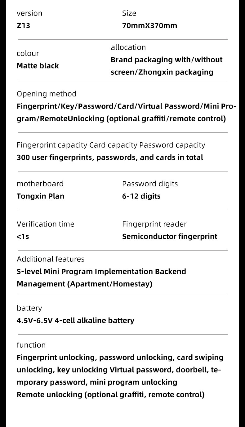 Xindi smart lock, fingerprint lock, smart door lock, home security door, entrance door, apartment lock, hotel lock, password lock body pic 13