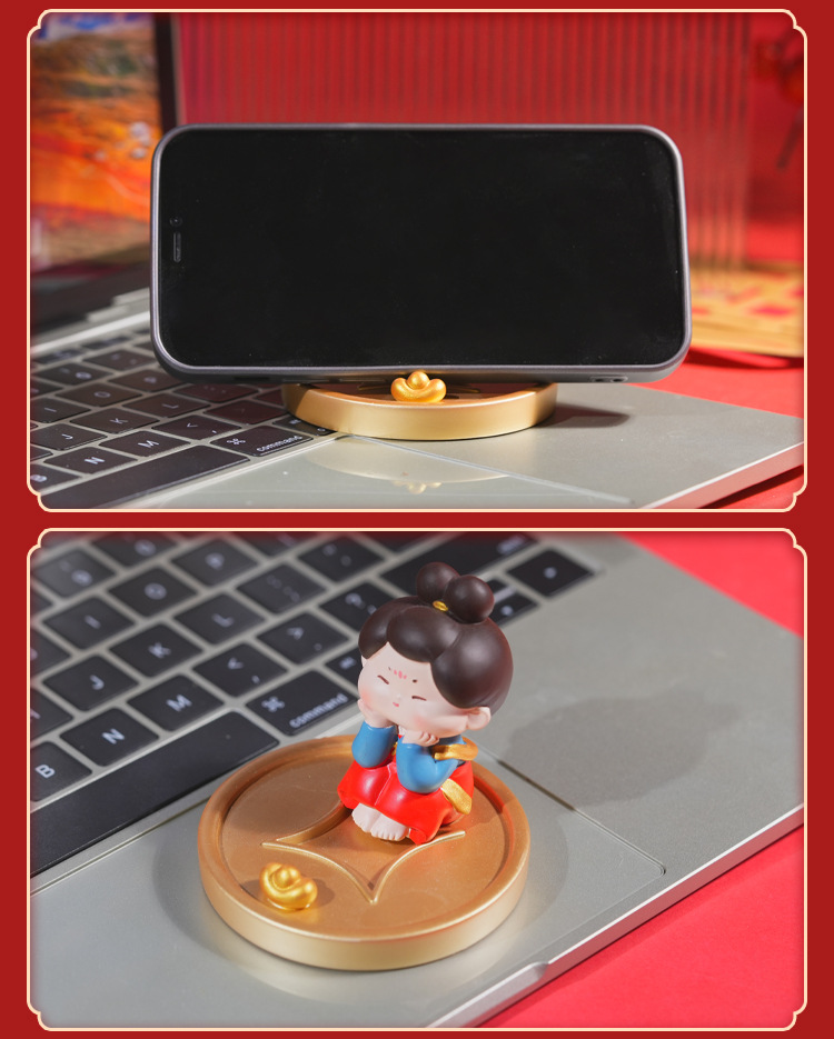 Chinese-style Tang Dynasty lady mobile phone stand, creative and cute home living room desktop decoration, small ornaments, resin handicrafts pic 8