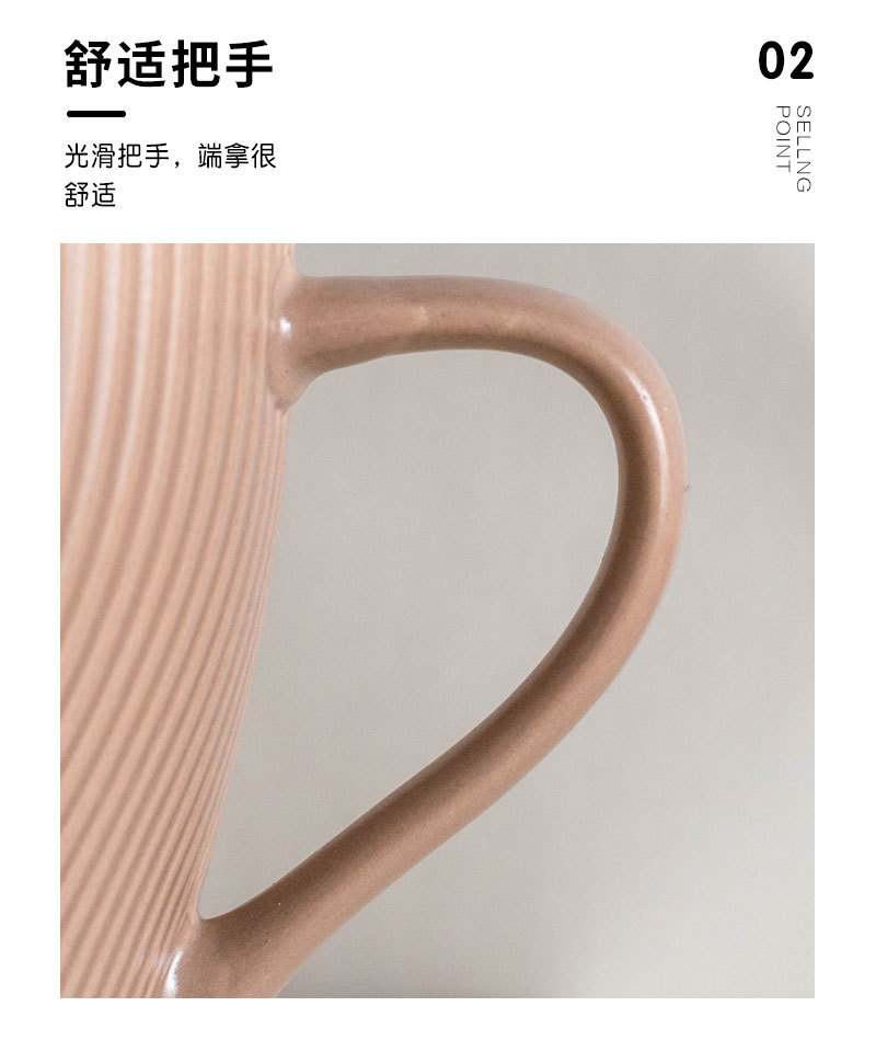 Ceramic mugs, simple and retro embossed, home coffee cups, water cups, office oatmeal cups, couple cups, minor flaws pic 12