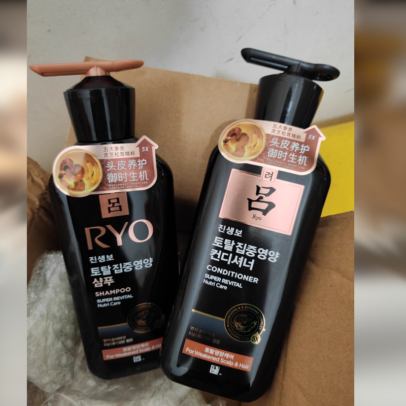 韩国进口RYO吕臻参焕活御时㫒机洗发水400ml一般贸易中干性生姜详情3