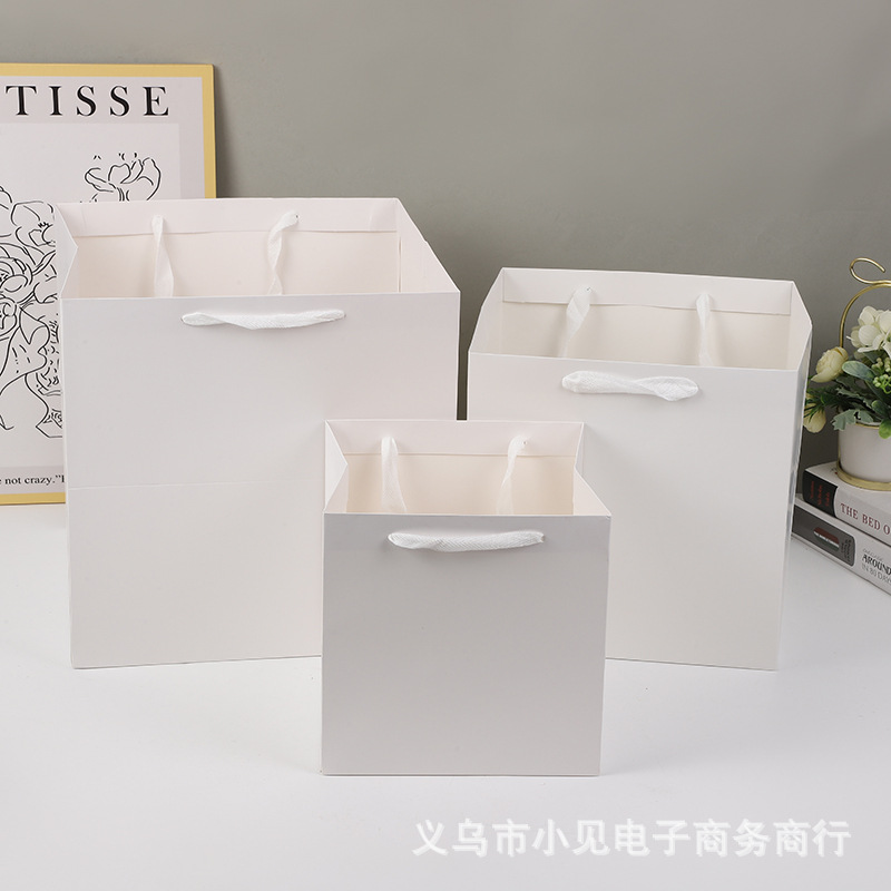 Square gift bags, flower tote bags, cake bags, thick packaging bags, large bouquets, kraft paper bags, gift bags pic 3