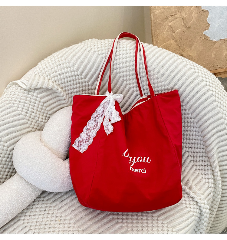 Striped canvas bag, 2024 new Korean-style ins tote casual bag, single-shoulder large-capacity tote bag shopping bag pic 12