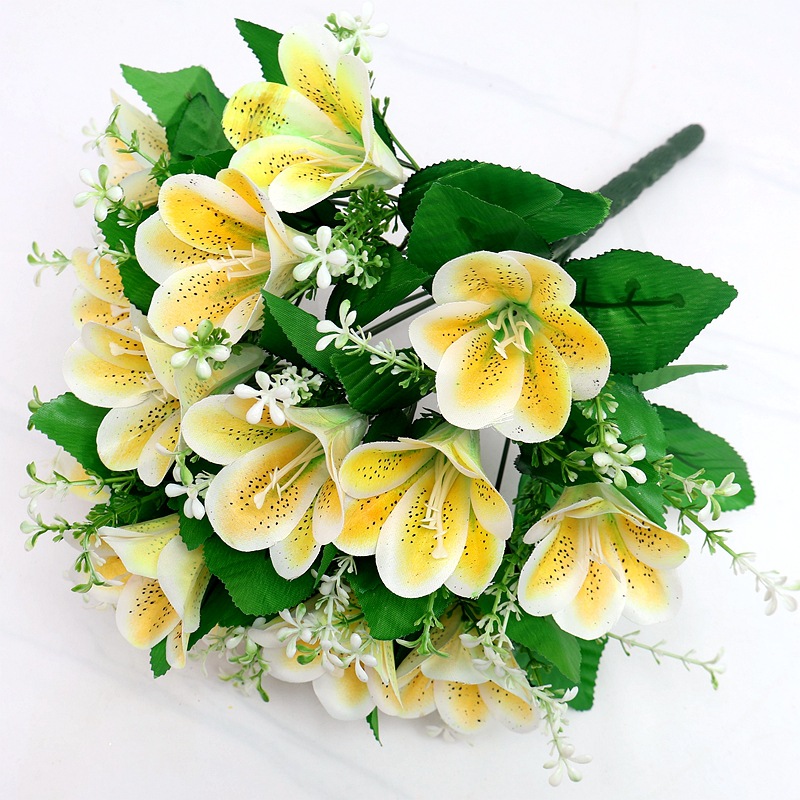 跨境代发仿真花盆栽新娘百合手捧花束葫芦花瓶套装舞蹈道具摆放花详情23