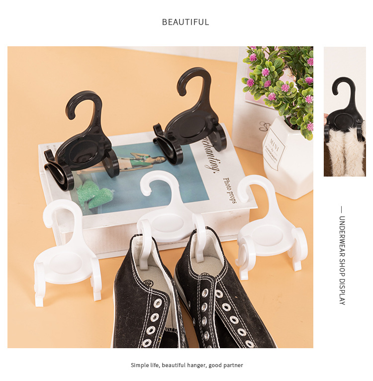 Plastic double hooks for shoes, running shoe hooks, supermarket cotton shoes, sandals, sports shoes, shoe drying racks, storage and display hooks pic 6