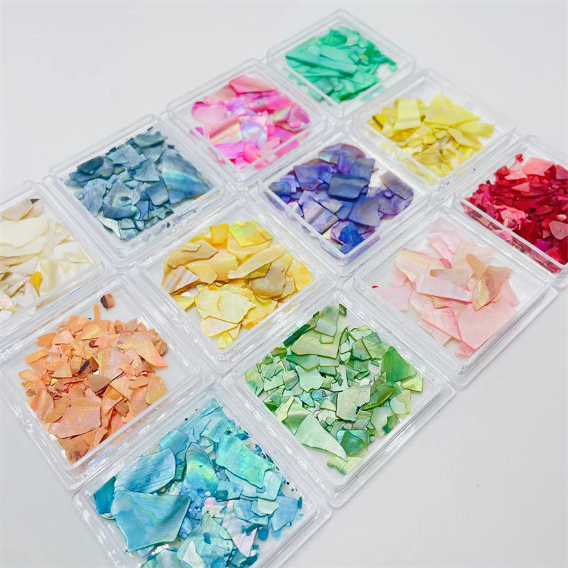 Japanese-style nail art, ultra-thin shell piece accessories, irregular iridery natural abalone shell nail DIY decoration wholesale pic 3