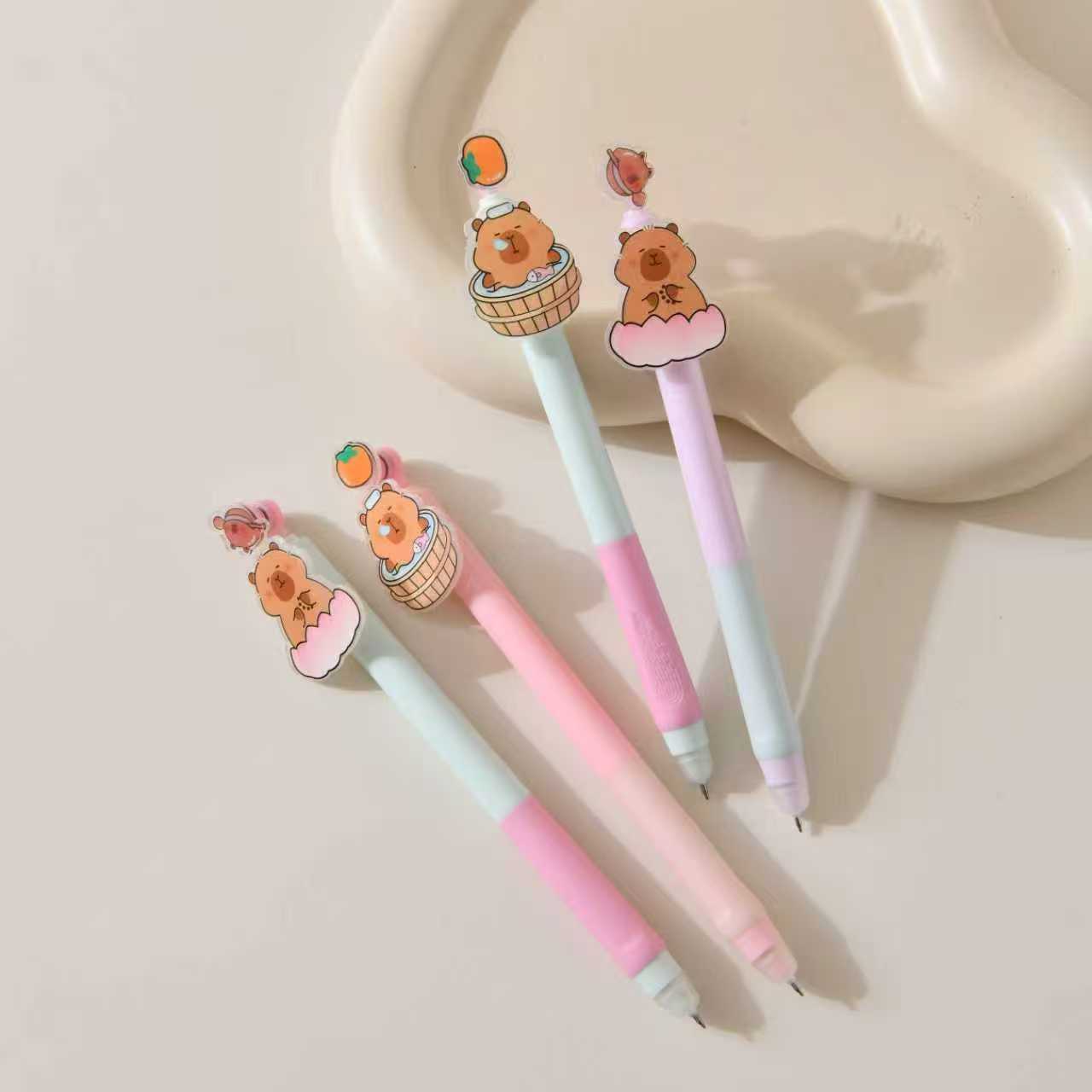 晨兮可爱创意卡通学生中性笔高颜值速干卡皮巴拉款批发办公文化书写礼品笔详情5