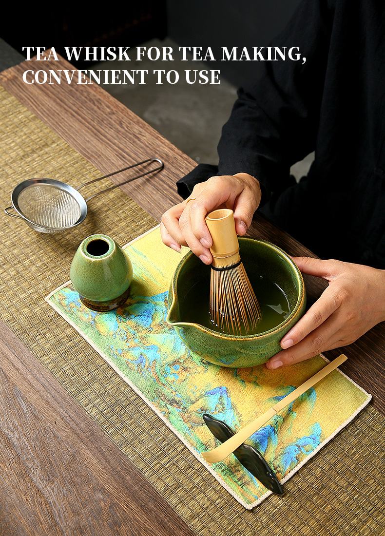 Japanese-style matcha bowl, ceramic matcha whisk set, bamboo matcha brush, Hyabonri Song Dynasty tea ceremony gift box pic 15