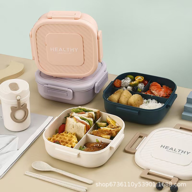 Factory direct sales portable sealed lunch boxes that can be heated in a microwave oven. Students, office workers, light meals, high appearance level lunch boxes pic 3