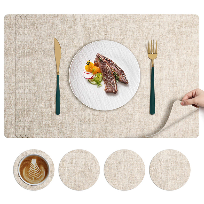 北欧ins风餐垫皮革桌垫防烫垫餐桌隔热垫碗垫高级感餐盘垫茶杯垫详情16