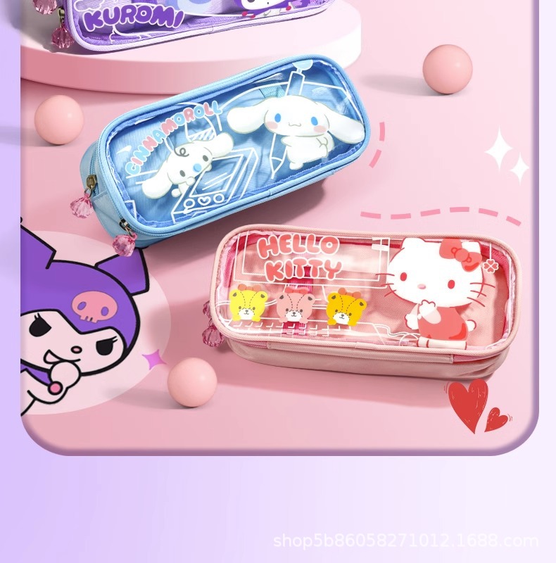 三丽鸥库洛米笔袋女生玉桂狗双层文具盒高颜值多功能笔袋可爱女孩详情15