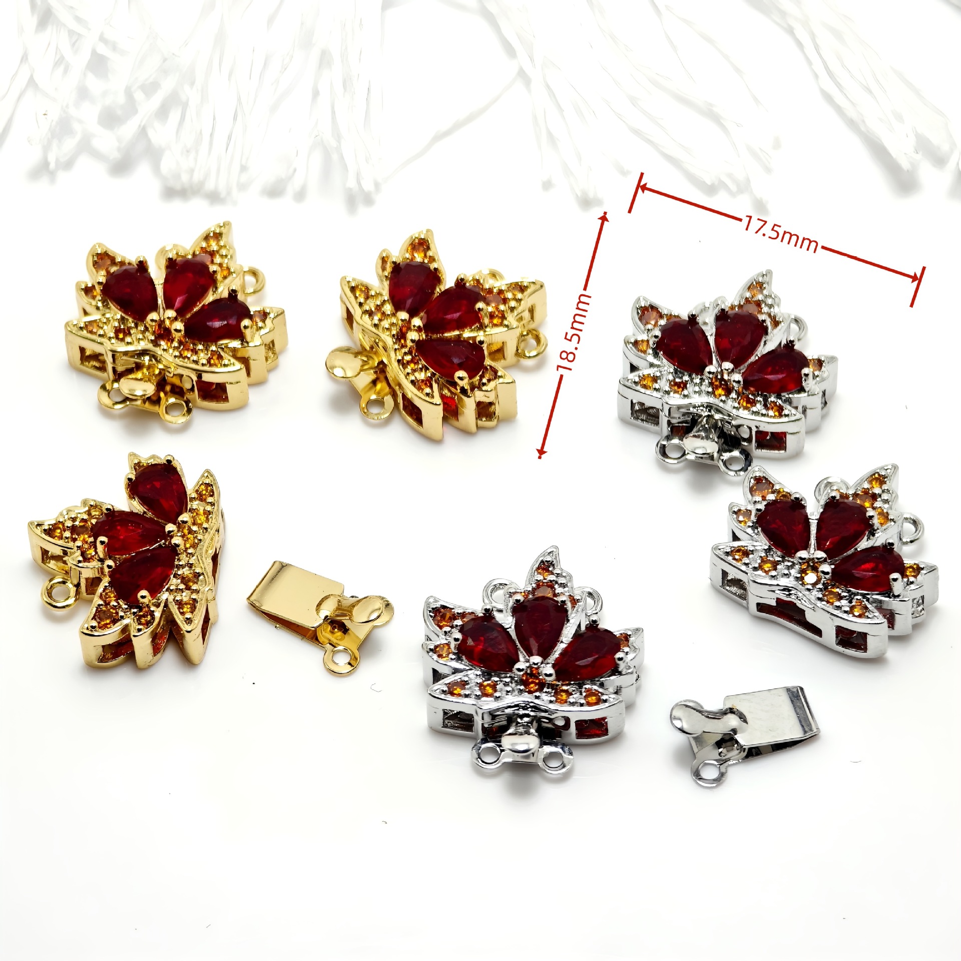 High color retention, real gold plating, double hanging, zirconium pearl buckle, pin, buckle necklace, connecting buckle head, DIY jewelry bracelet pic 6