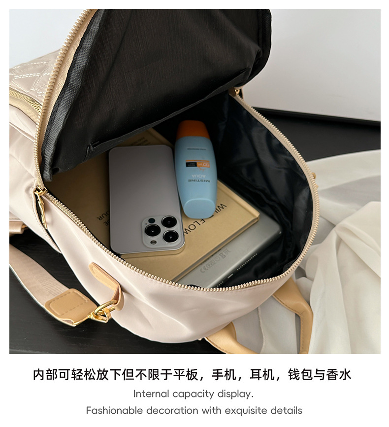 外贸新款女士双肩包尼龙休闲时尚多用绣线旅行潮流小背包高级详情19
