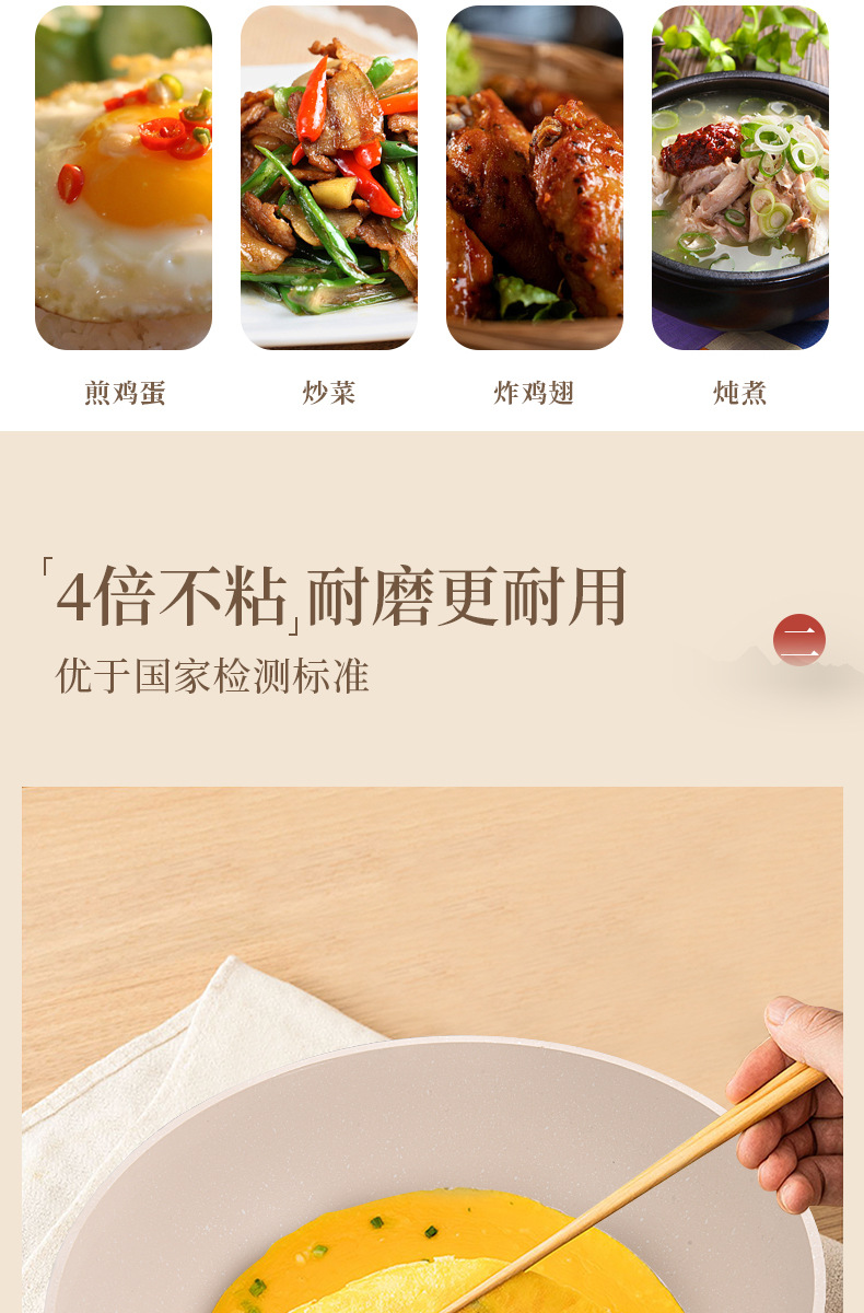 麦饭石炒锅家用炒菜锅无油烟煎炒锅平底锅电磁炉通用不粘锅批发详情4
