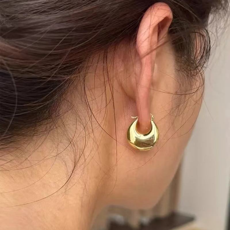 fever同款欧美ins博主扁圆耳环简约大气高级感秋冬椭气质简约耳饰详情2