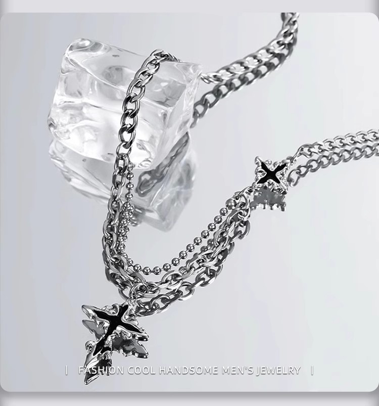 十字架吊坠男士项链潮牌百搭男款潮流男生嘻哈小众高级感链子配饰详情6