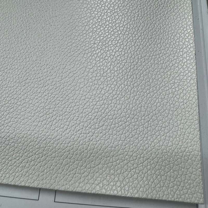 现货 耐水解1.2mm小荔枝纹PU皮革 802纹仿棉绒底皮料 箱包人造革详情15