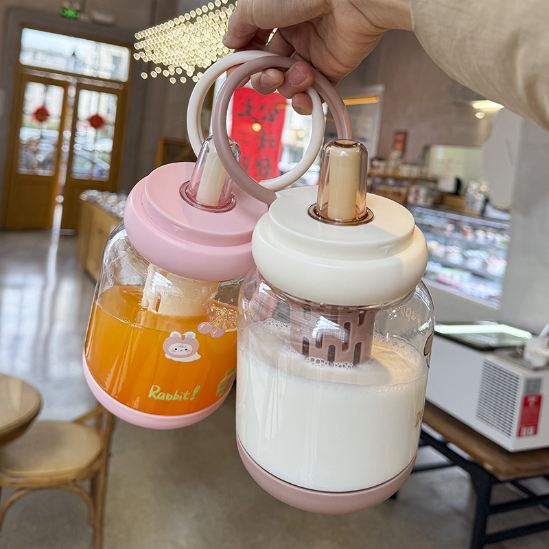 百利友夏季花茶杯900ML可爱杯子女生办公室咖啡杯便携塑料水杯详情6