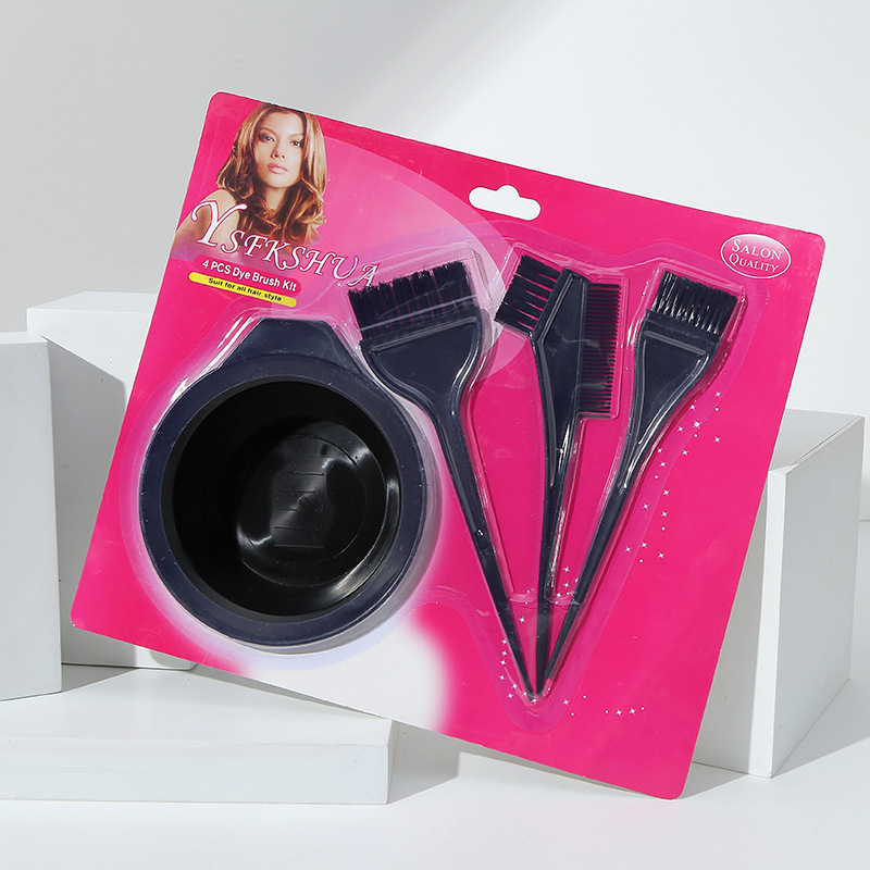跨境发廊染发工具染发刷焗油刷套装多规格染发梳染发碗软毛刷套装详情2