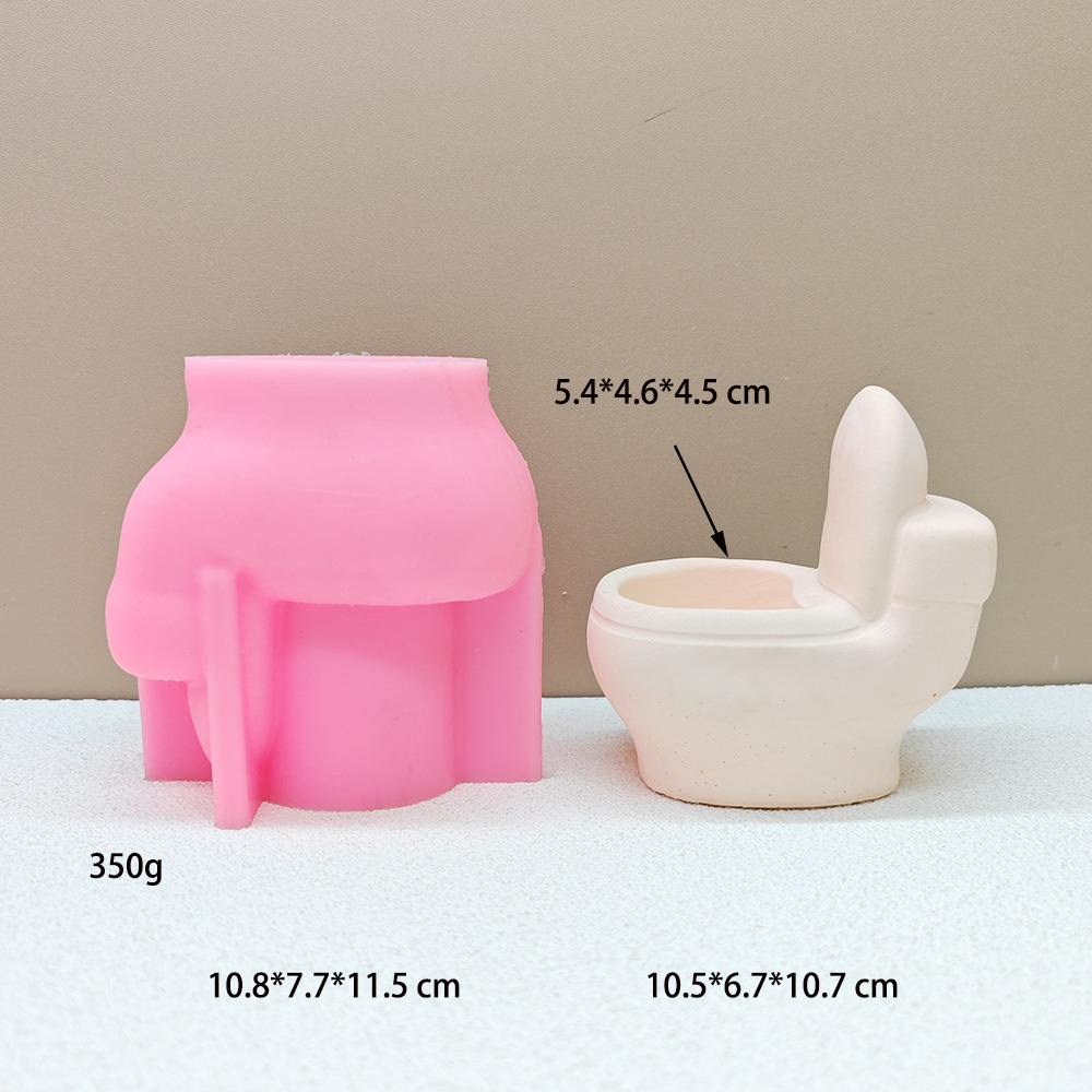 diy silicone molds for creative toilet flowerpots, scented candles, gypsum epoxy resin, cement toilets, and succulent flowerpots pic 6