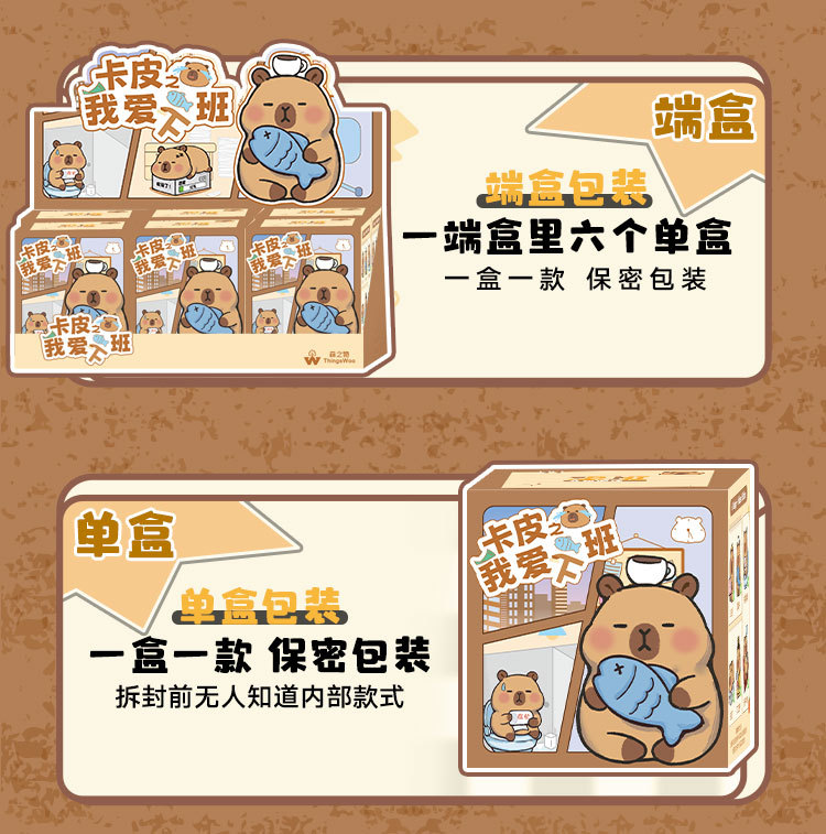 Capibara - I Love Going to Work Blind Box Cartoon Creative Desktop Display, Cute and adorable Resin Display Blind box pic 8