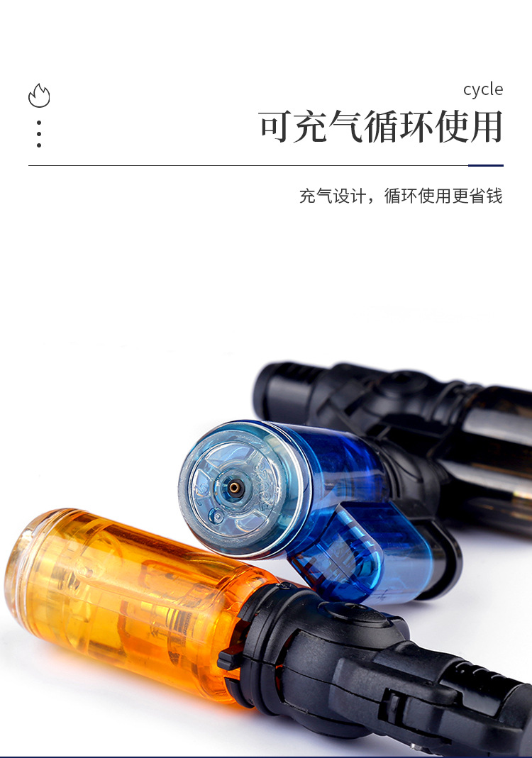 跨境创意小巧户外便携小焊枪直冲喷火可充气式防风打火机厂家直供详情6