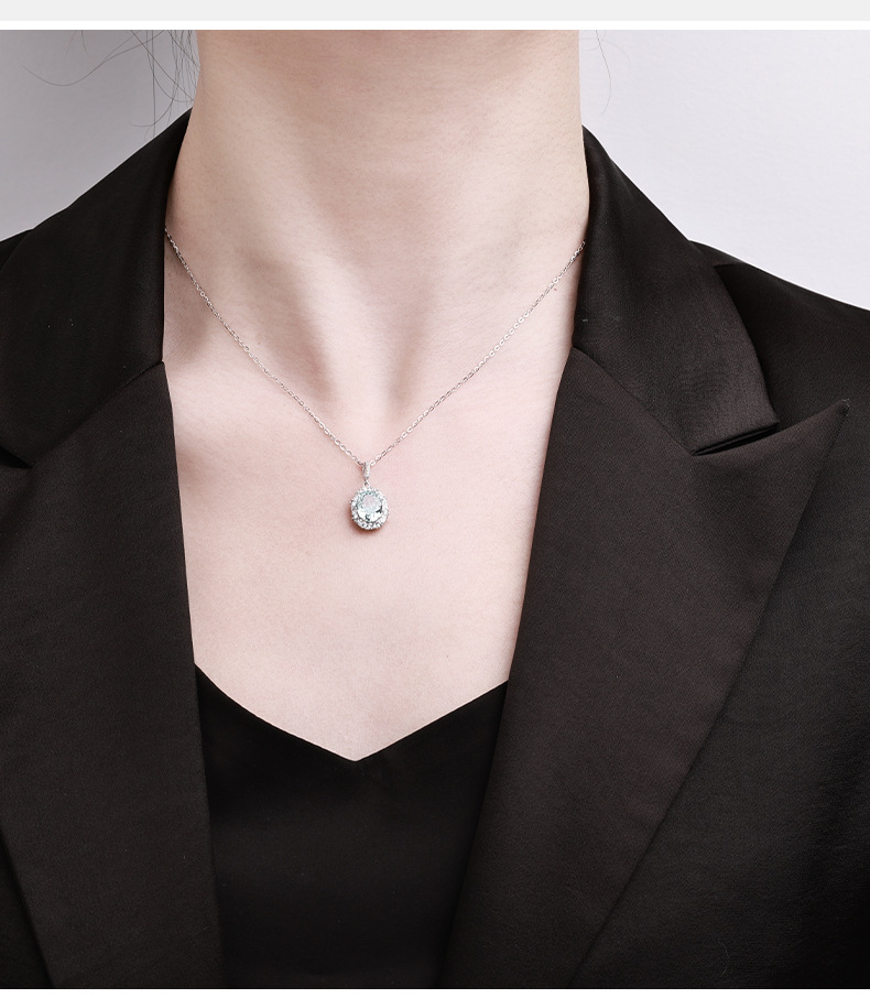 【 Hot Seller 】S925 sterling silver Simple, Elegant and high-end ins style gemstone necklace, high-end and light luxury ice flower cut chain pic 3