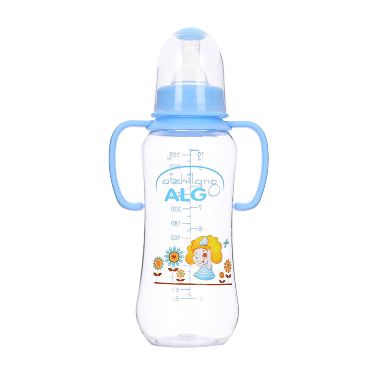 ALG外贸奶瓶125/280mL婴儿标口奶瓶带单色手柄宝宝喝水喂养奶嘴瓶详情10