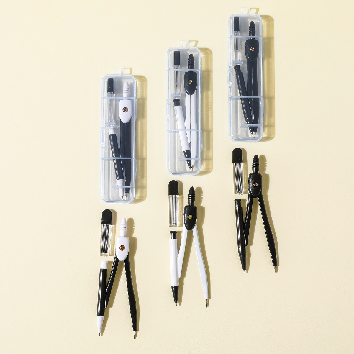 学生圆规套装，金属圆规批发带铅芯几何绘图工具考试画图详情14