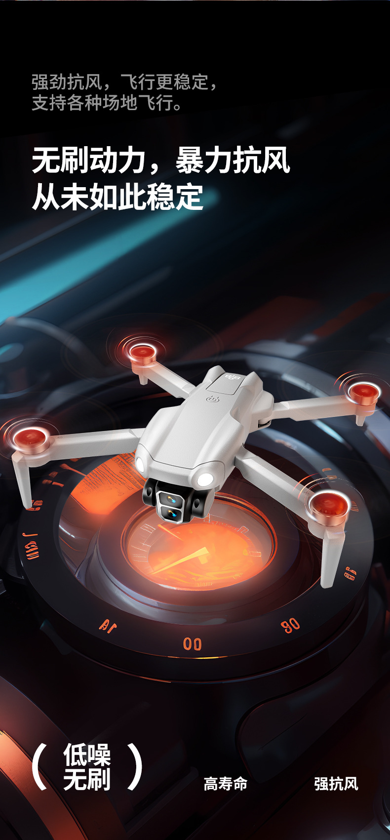 The cross-border new product A888PRO quadcopter is a high-definition aerial photography aircraft with brushless powerful remote control pic 9