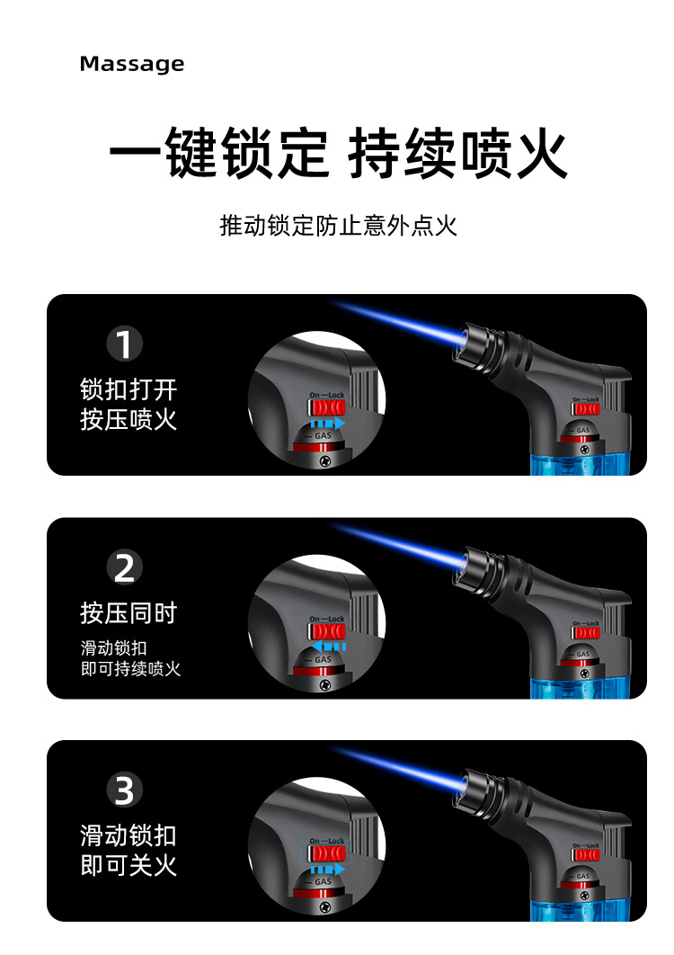艾灸防风创意打火机直冲气体点火器点艾条雪茄烘焙喷枪一件起批详情11
