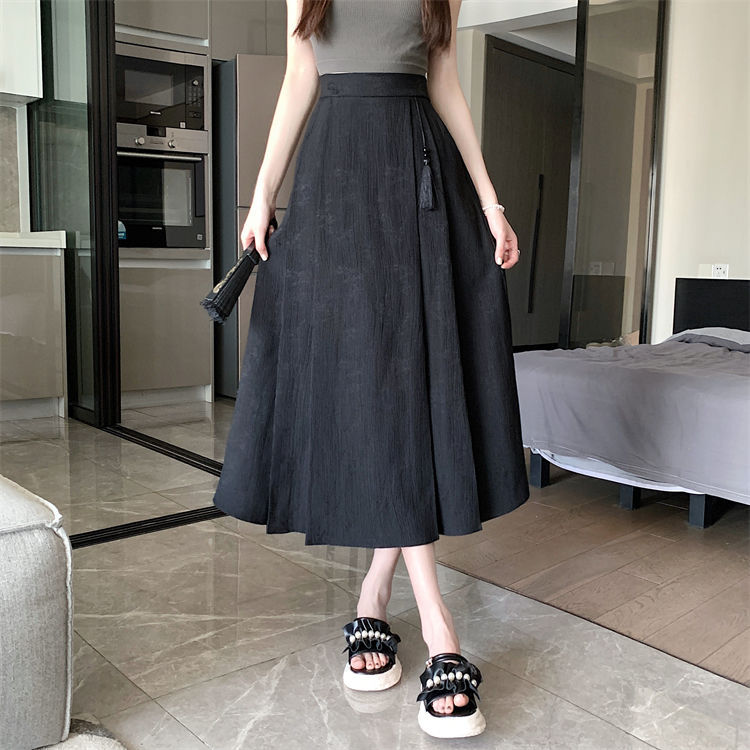 New Chinese-style jacquard skirt 2024, improved horse face skirt, high-waisted, slimming and elegant, pleated A-line skirt, Chinese trend pic 13