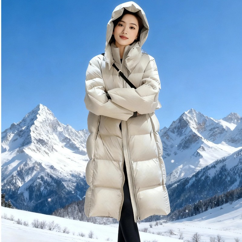 正品长款羽绒服女冬季2025新款超长过膝情侣宽松加厚90白鸭绒外套详情63