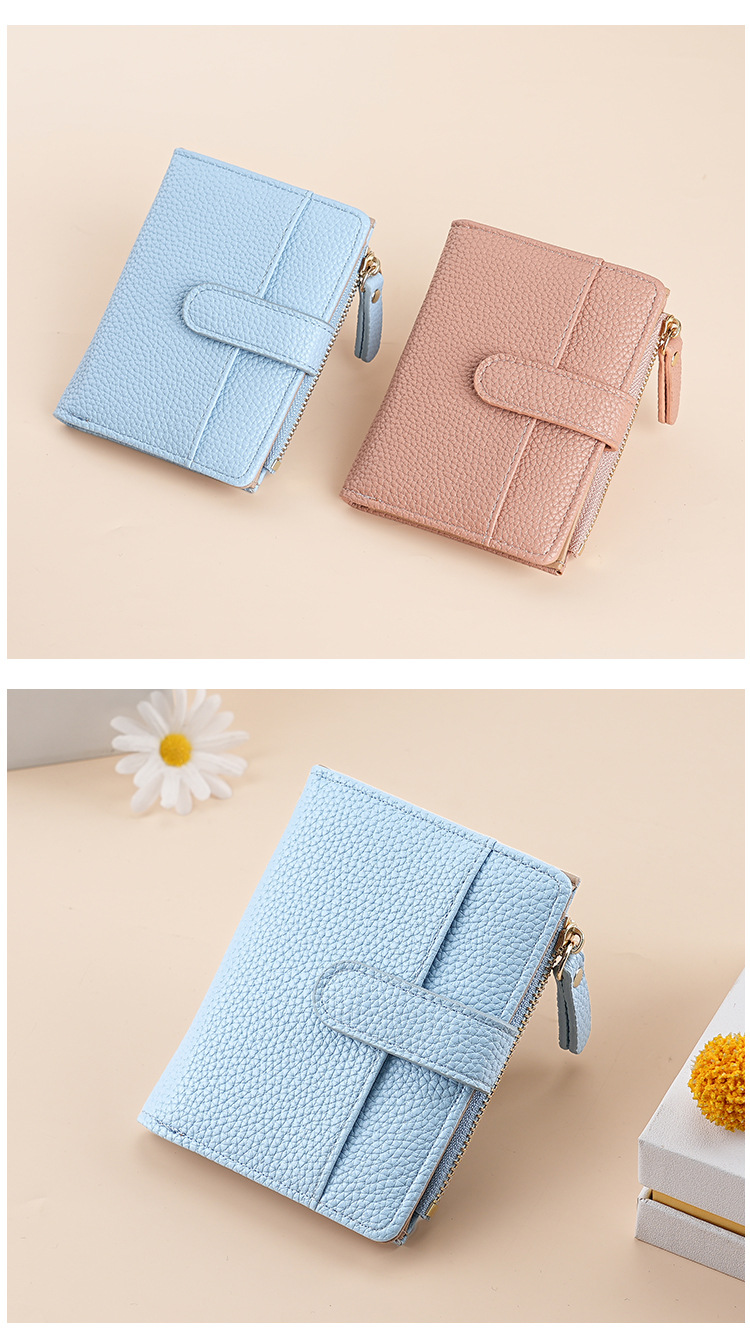 新款女士钱包短款跨境时尚卡包女高级感气质两折多卡位拉链零钱包详情21