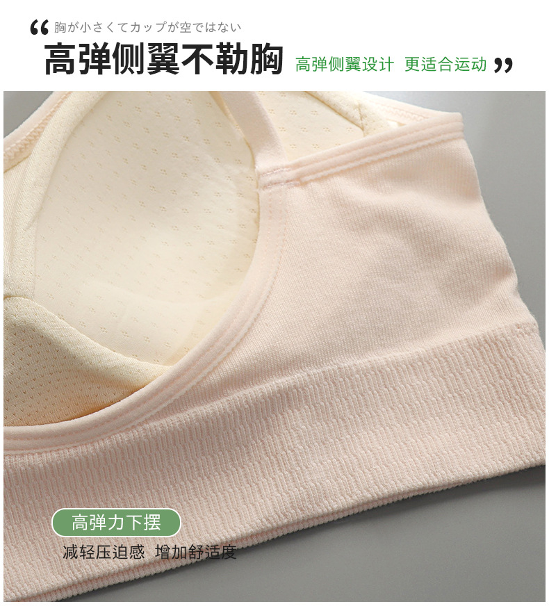 Vest-style underwear for girls, junior high school students, senior high school students, girls in their growth period, steel-ribbed fixed cup strapless bra, summer pic 9