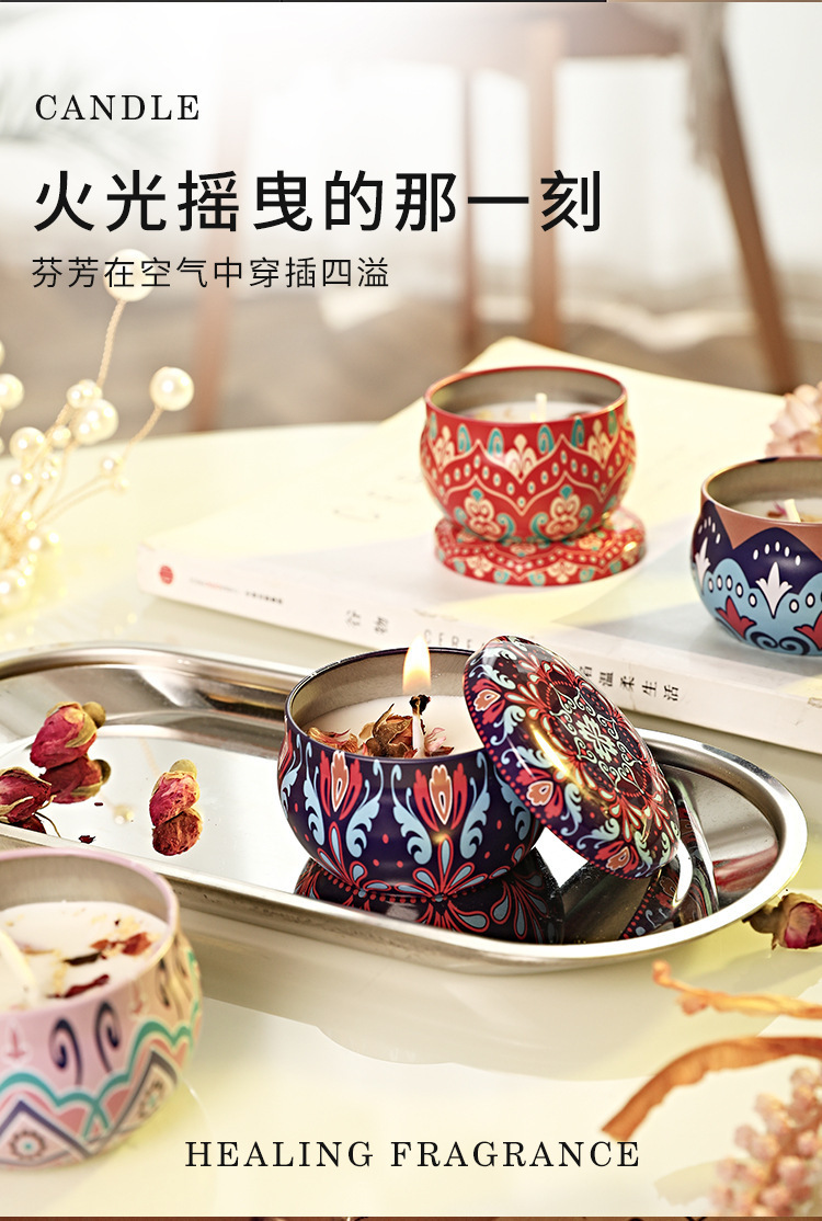 干花香薰蜡烛家用大豆蜡马口罐除异味无烟香氛蜡烛生日礼物伴手礼详情4