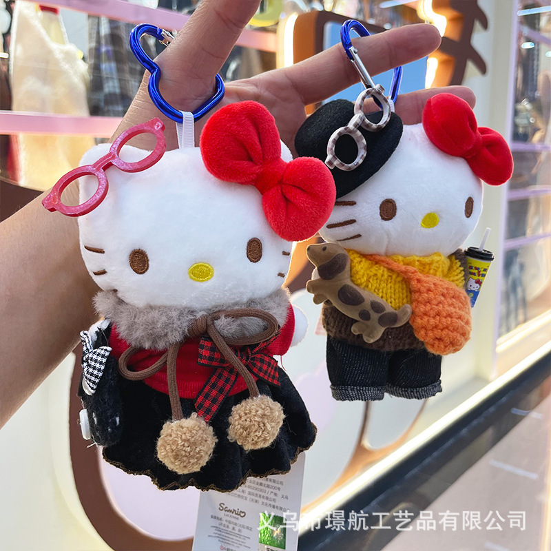 【 Genuine 】 hellokitty small pendant, cute plush doll kt doll dress, doll bag pendant pic 3