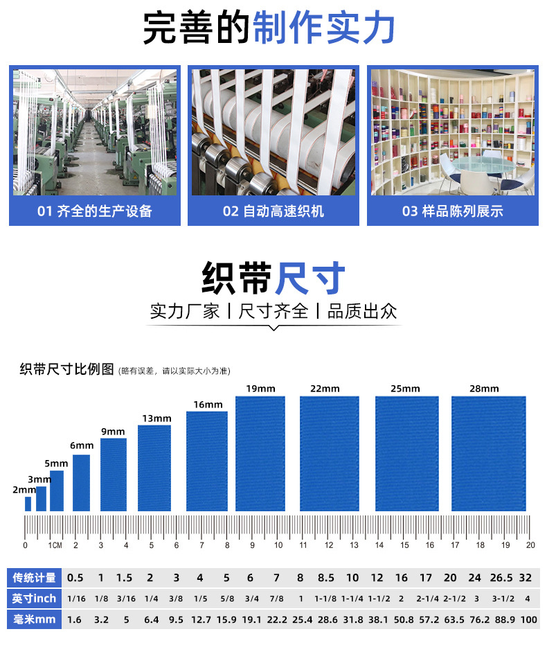 跨境纯色丝带1cm卷罗纹带蛋糕鲜花礼盒烘焙织带包装装饰彩带批发详情11