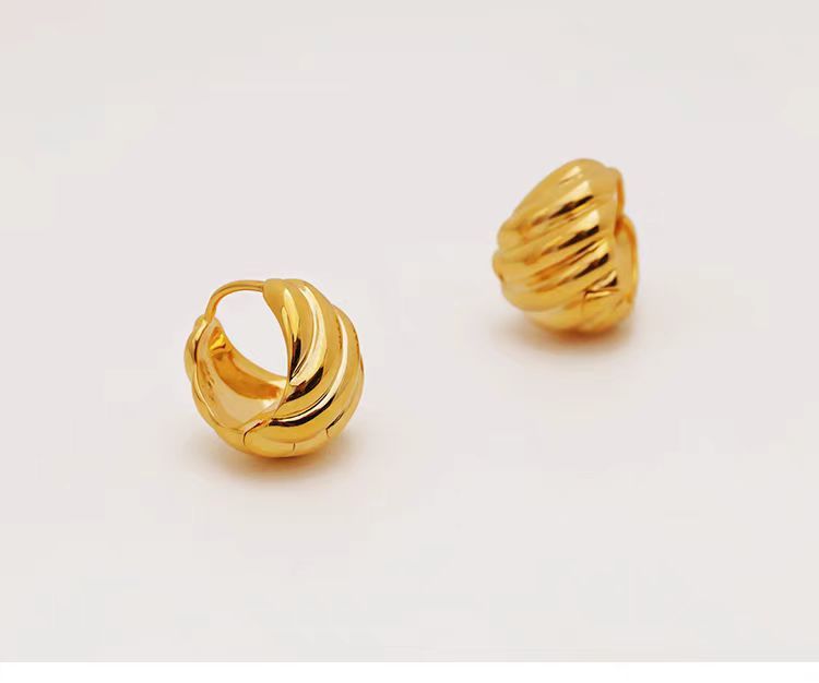 M家螺纹耳环女款轻奢小众高级感法式设计复古气质简约百搭详情7